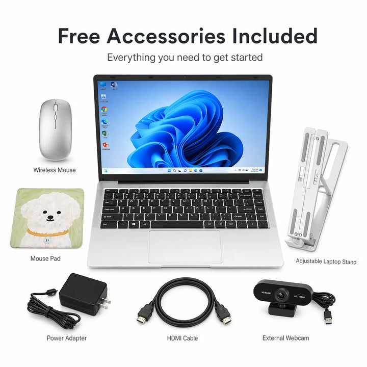 Dami3c G61 14.1" Laptop | 8GB RAM + 128GB/256GB SSD | Windows 11 Pro