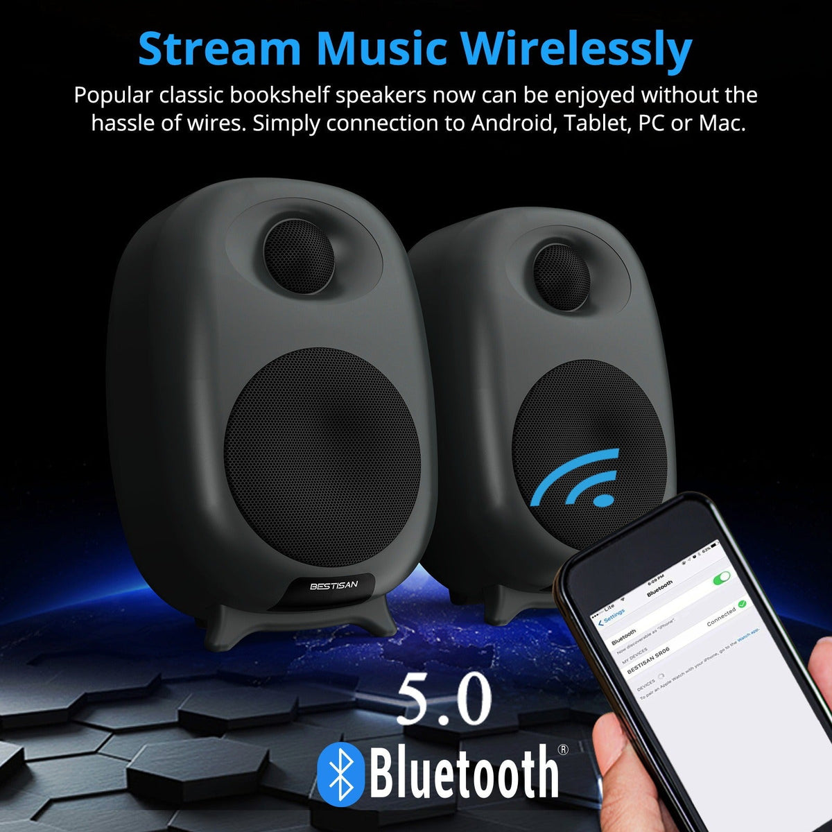 SR6 Premium 3" Active Bookshelf Speakers