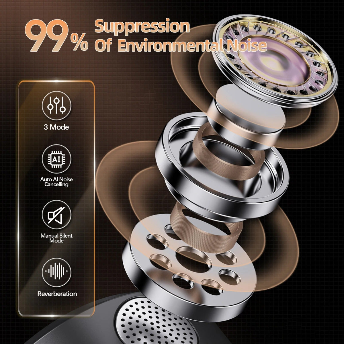 S53 Latest wireless lavalier microphone magnetic suction model for mobile live streaming, interview microphone noise reduction