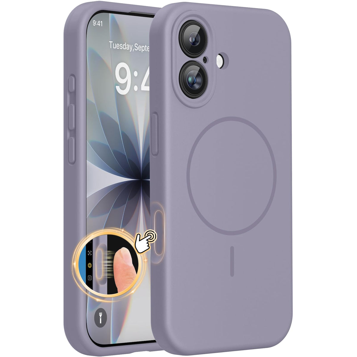 Magnetic for iPhone 17 Pro Max Case, Compatible with MagSafe, Integrated Silicone Camera Control Cover, 3.0mm Thicken Shockproof Drop Protection Phone Case for 17 ProMax, Orange