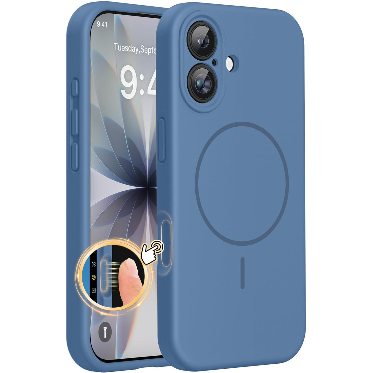 Magnetic for iPhone 17 Pro Max Case, Compatible with MagSafe, Integrated Silicone Camera Control Cover, 3.0mm Thicken Shockproof Drop Protection Phone Case for 17 ProMax, Orange