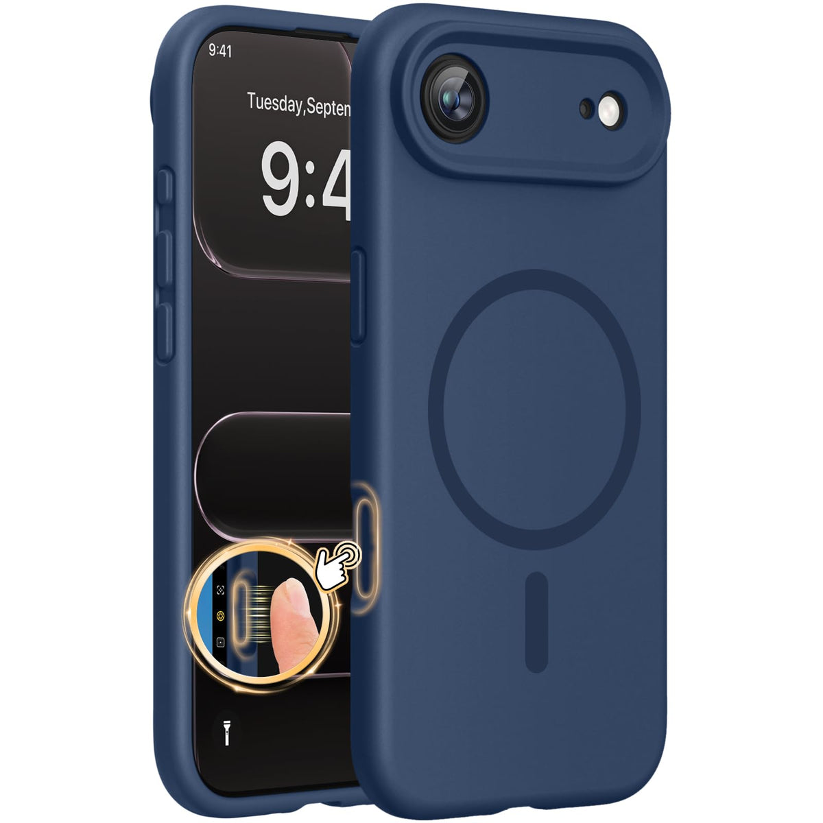 Magnetic for iPhone 17 Pro Max Case, Compatible with MagSafe, Integrated Silicone Camera Control Cover, 3.0mm Thicken Shockproof Drop Protection Phone Case for 17 ProMax, Orange