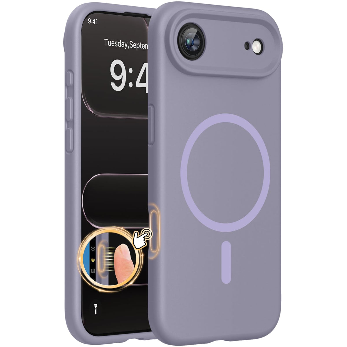 Magnetic for iPhone 17 Pro Max Case, Compatible with MagSafe, Integrated Silicone Camera Control Cover, 3.0mm Thicken Shockproof Drop Protection Phone Case for 17 ProMax, Orange