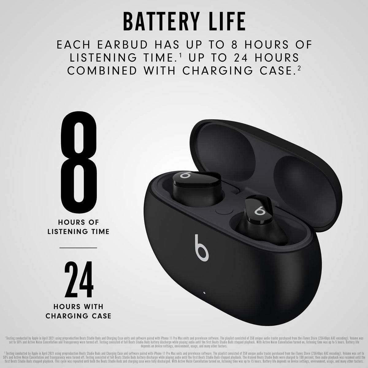 Beats Studio Buds - True Wireless Noise Cancelling Earbuds - Compatible with Apple & Android, Built-in Microphone, IPX4 Rating, Sweat Resistant Earphones