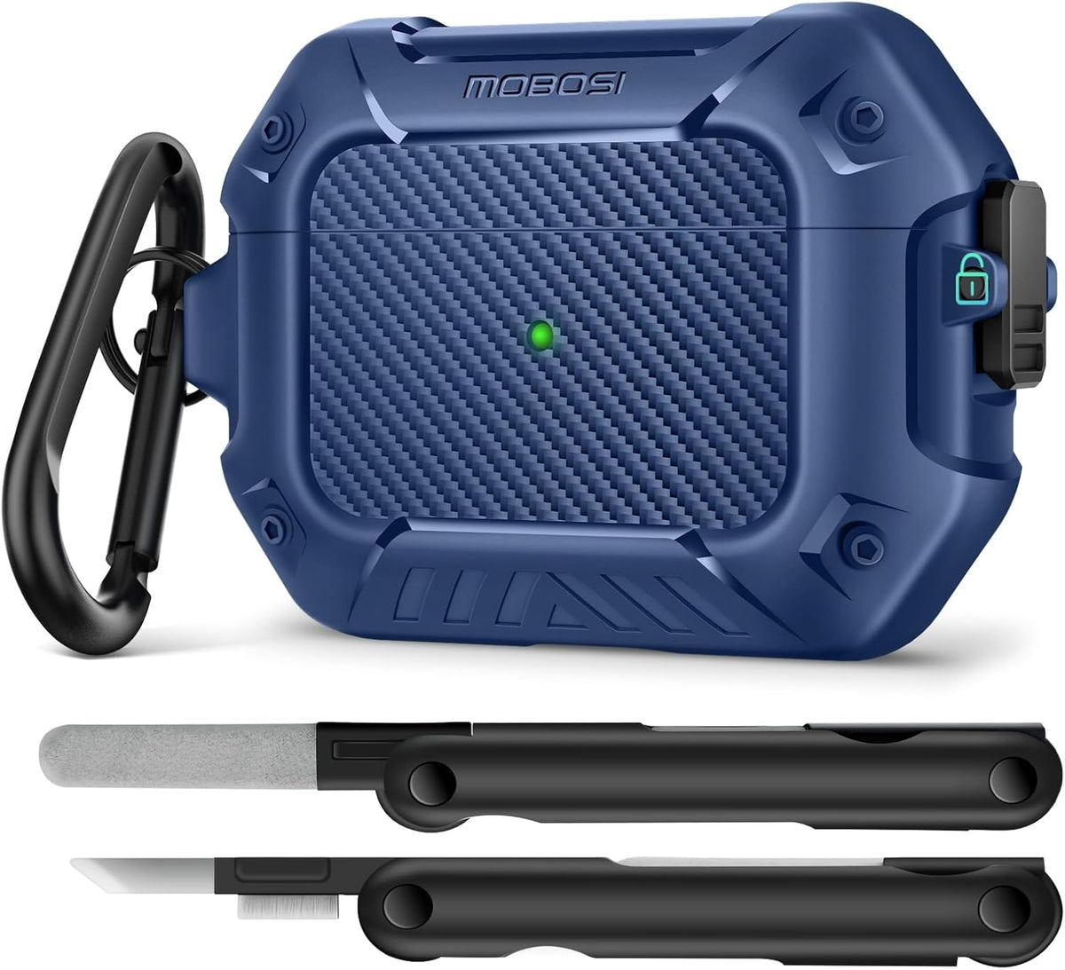 AirPods Case with Lock & Keychain & Cleaner Kit