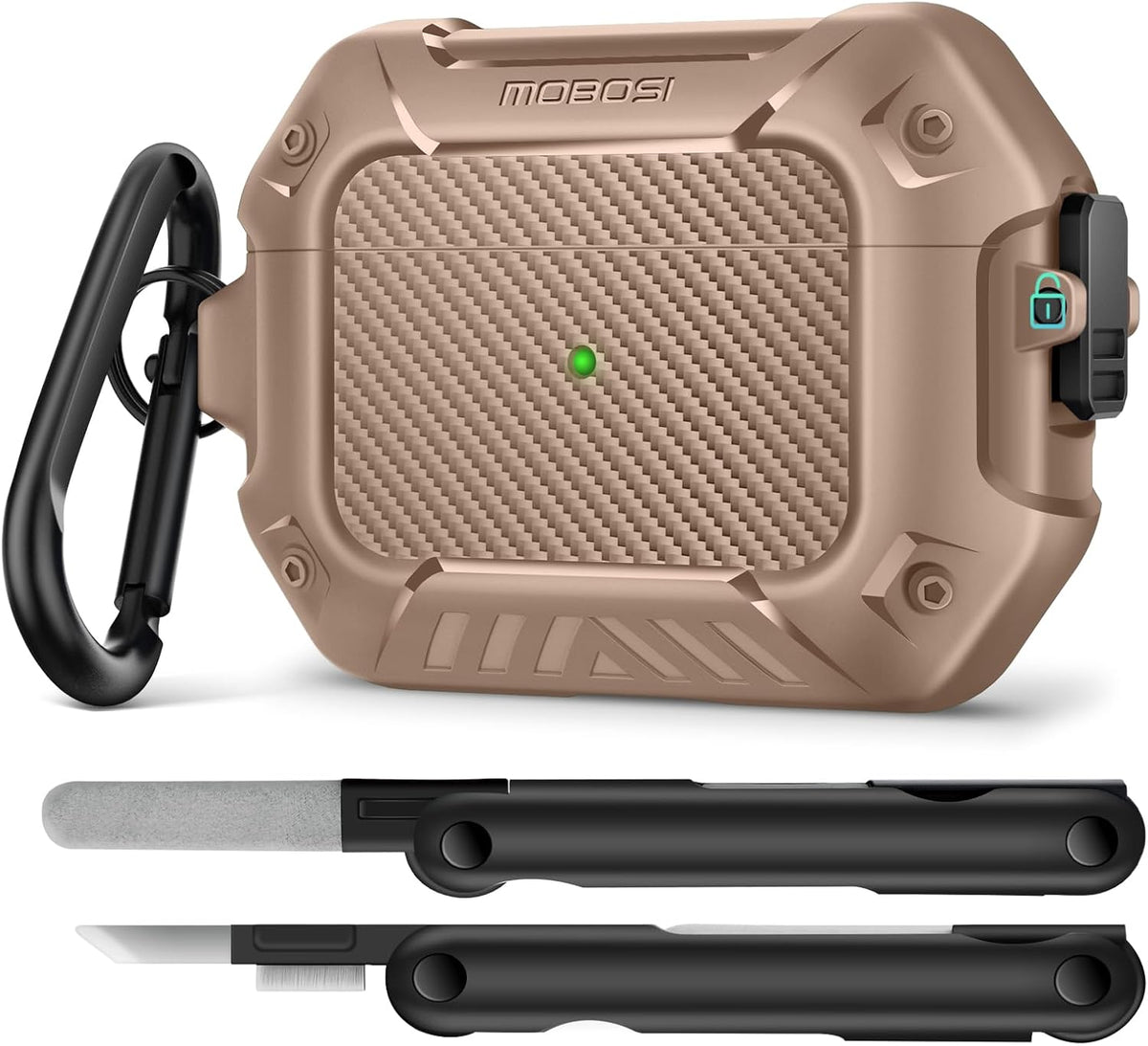 AirPods Case with Lock & Keychain & Cleaner Kit