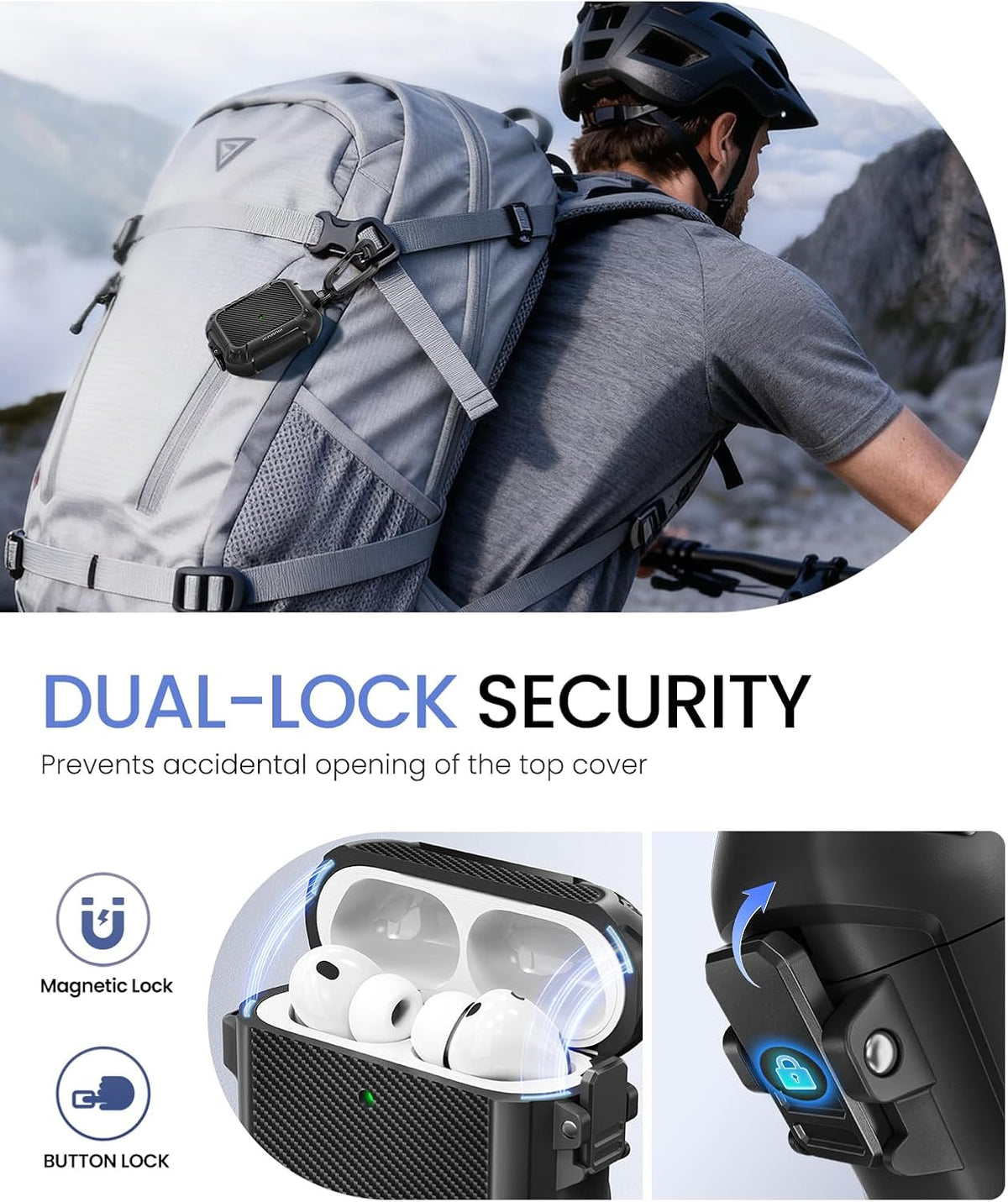 AirPods Case with Lock & Keychain & Cleaner Kit