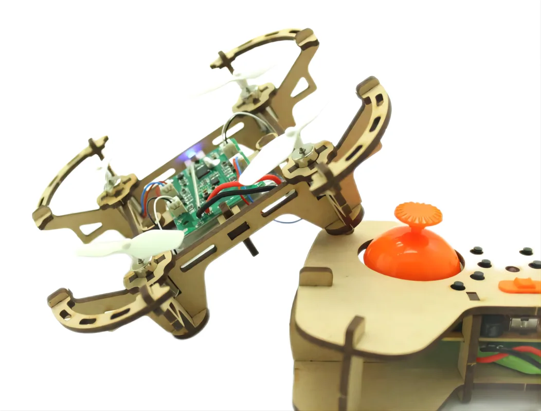 Wooden Drone DIY kit Wooden assembled Remote control toy fixed kit Remote Controlled Toys diy kit Training quadcopters