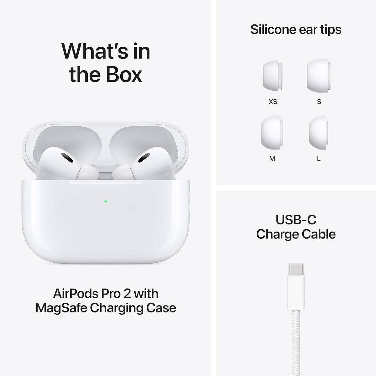 AirPods Pro (2nd generation) with MagSafe Case (USB-C) Bluetooth (White, True Wireless) With One Year Warranty