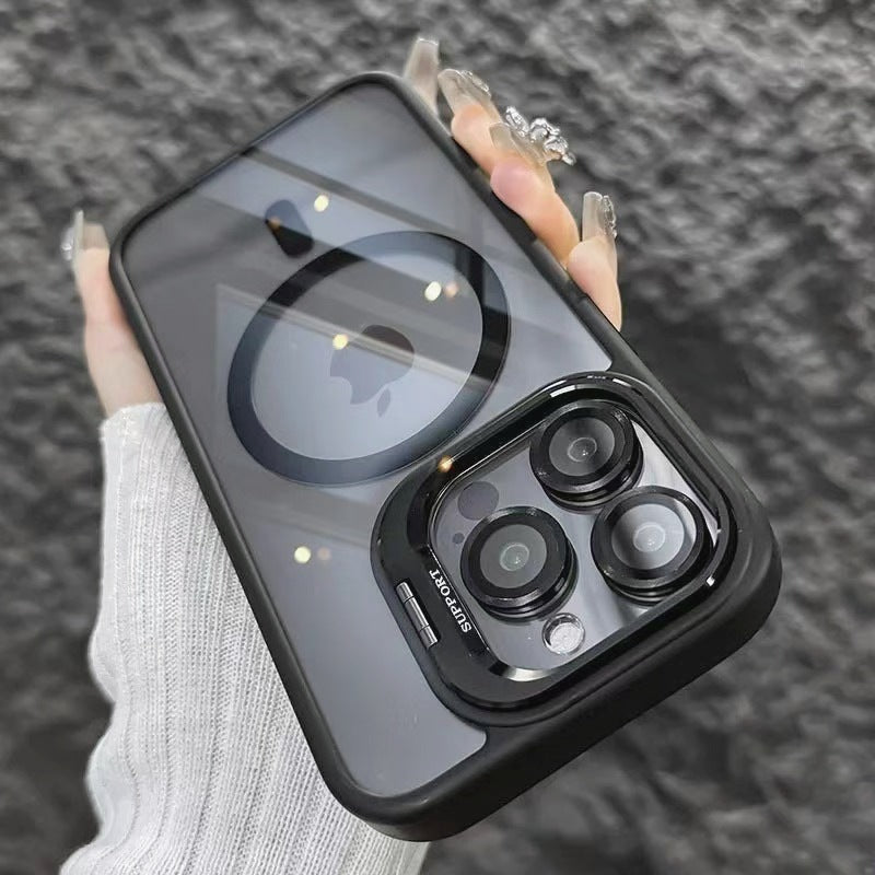 Luxury Magnetic Metal Lens Bumper Protection Case For iPhone 17 16 15 14 13 12 11 Pro Max Funda Wireless Charge Hard Clear Cover