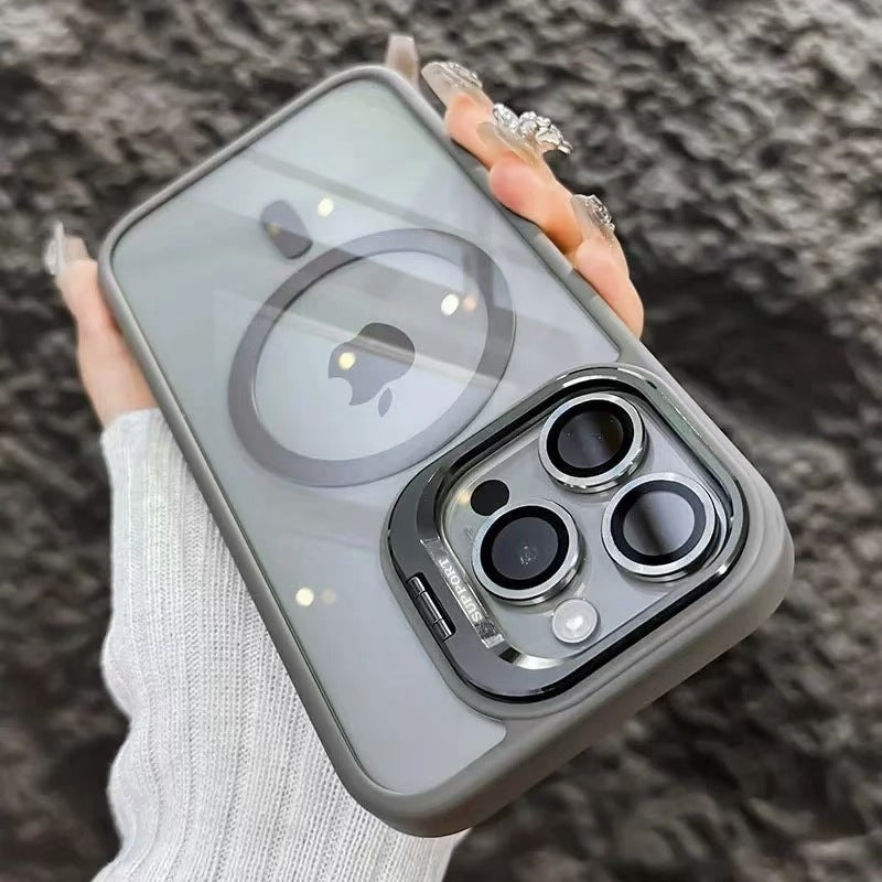 Luxury Magnetic Metal Lens Bumper Protection Case For iPhone 17 16 15 14 13 12 11 Pro Max Funda Wireless Charge Hard Clear Cover