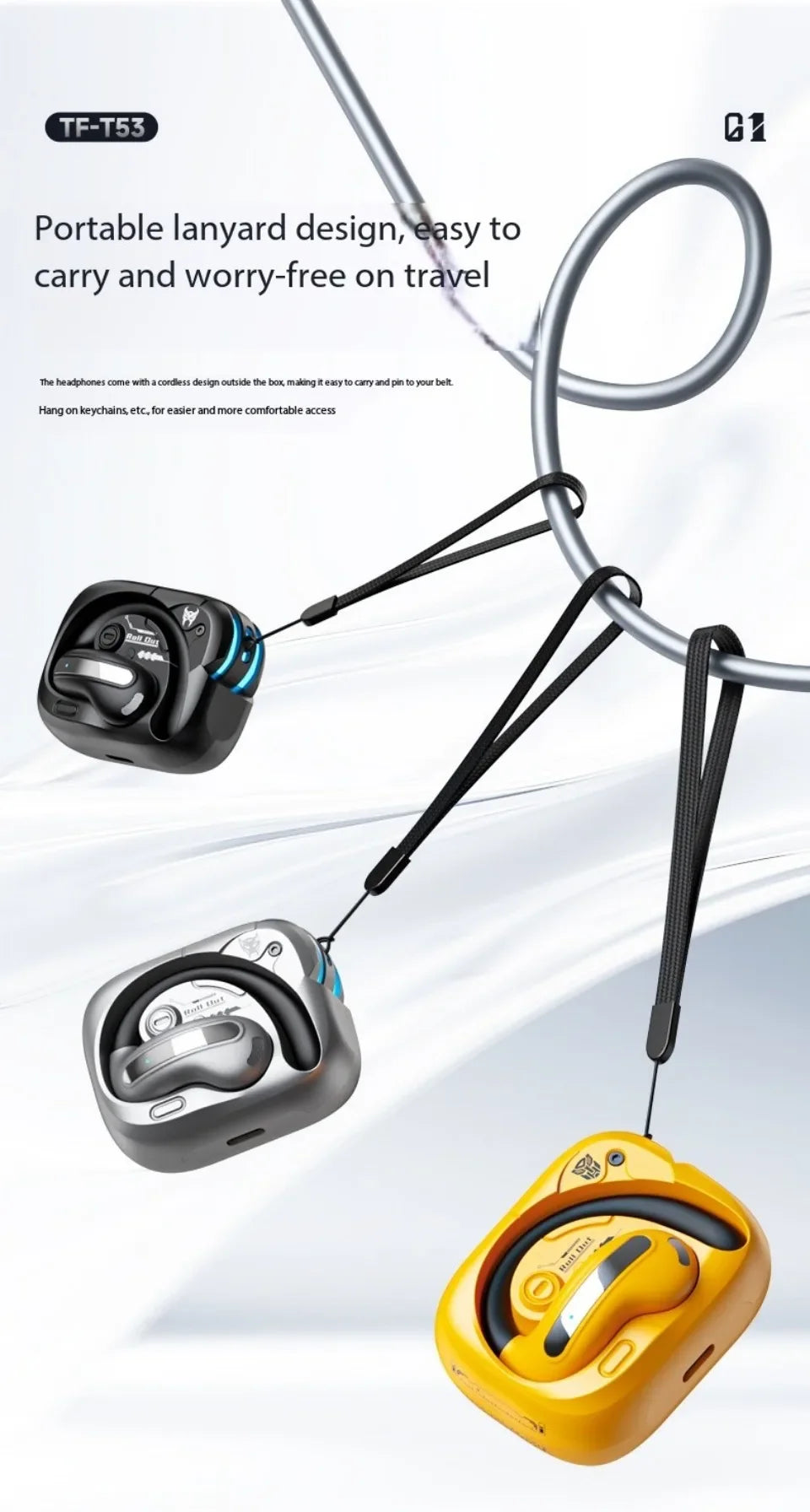 AI Translation Intelligent Open Earphone OWS Bluetooth 6.0 Ultra Long Battery Life ENC Noise Cancelling Sports Office Earphones