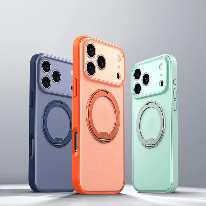 Upgraded 360 Magnetic Stand for iPhone 17 Pro Max Case with Camera Control, Fit for MagSafe with Ring, Mil-Grade Protection, Translucent Slim for iPhone 17 ProMax Case Ostand