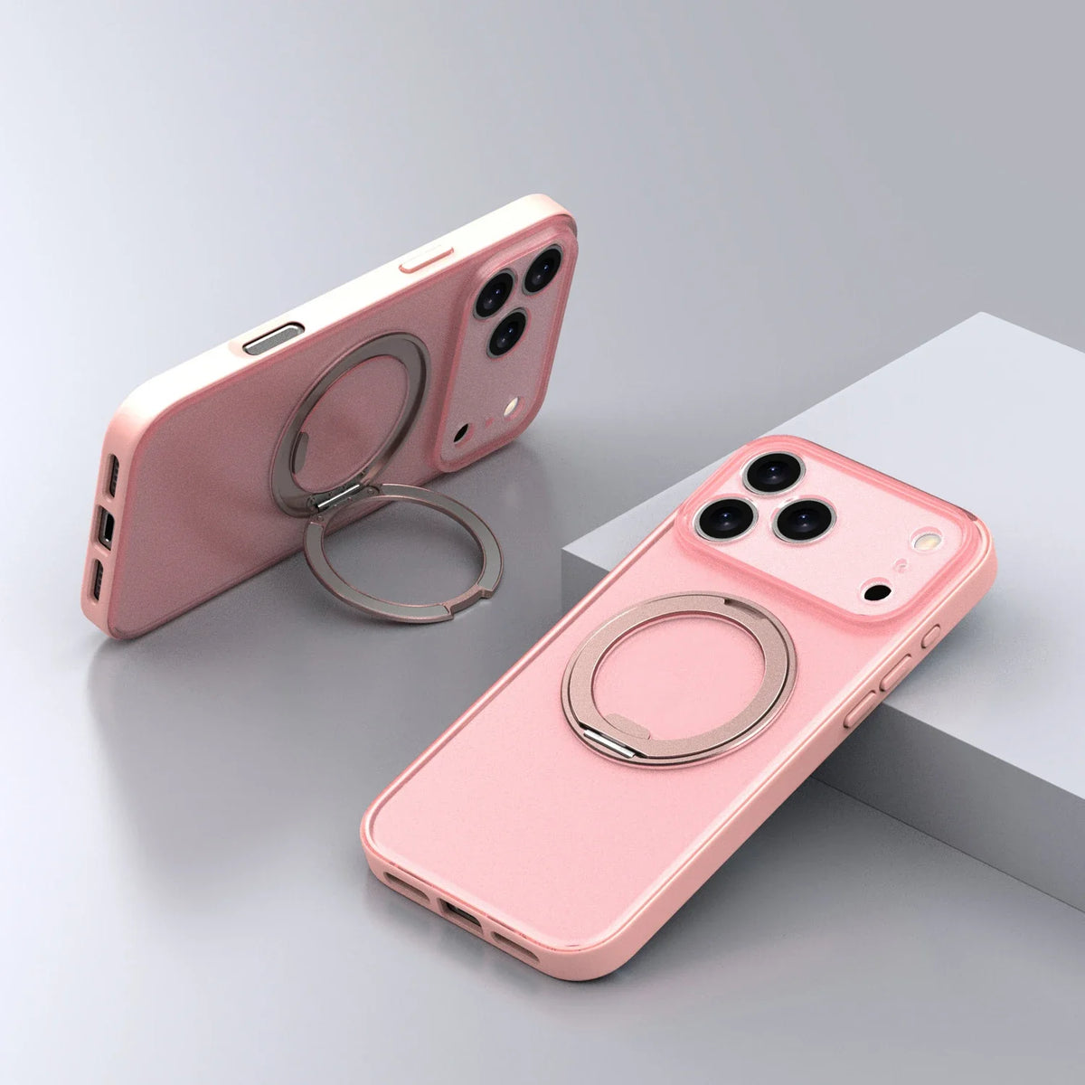 Upgraded 360 Magnetic Stand for iPhone 17 Pro Max Case with Camera Control, Fit for MagSafe with Ring, Mil-Grade Protection, Translucent Slim for iPhone 17 ProMax Case Ostand