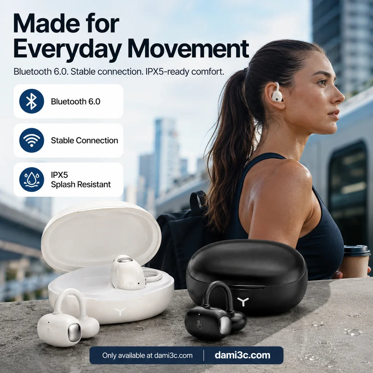 H22 AI Translation Open-Ear Earbud