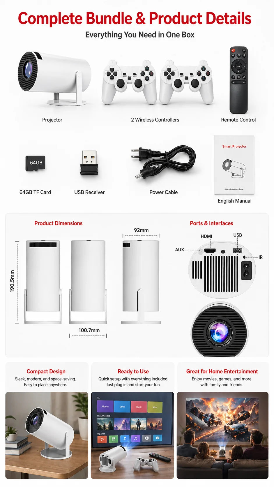 HY300 PRO Gaming Projector - Product media 6